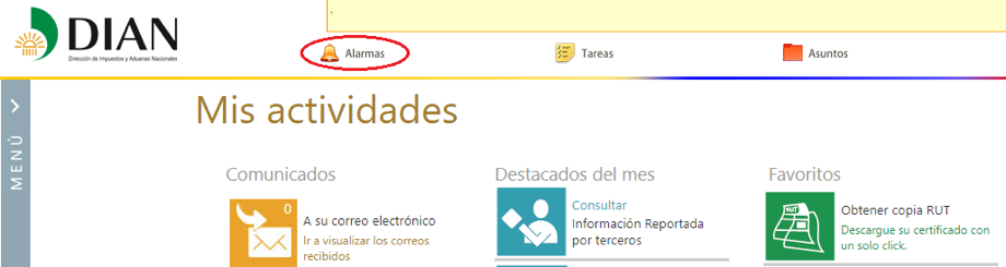 Alarmas en la DIAN