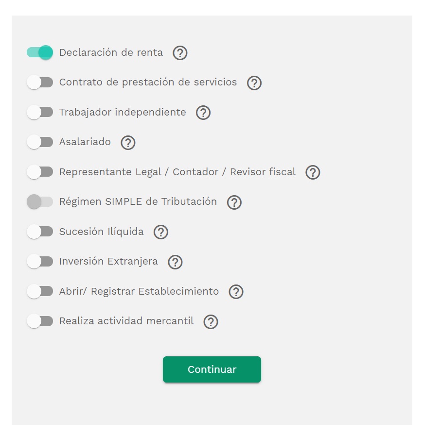 Preguntas Dian sacar rut online
