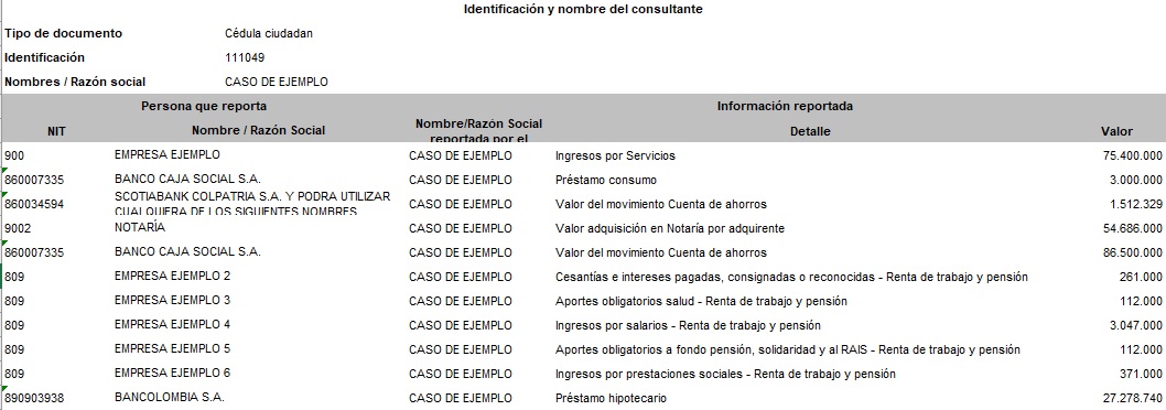 Consultar información para declaración de renta