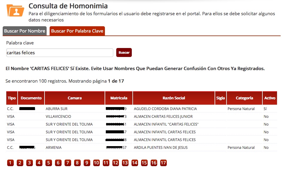 RUES: Consulta de empresas por NIT 6