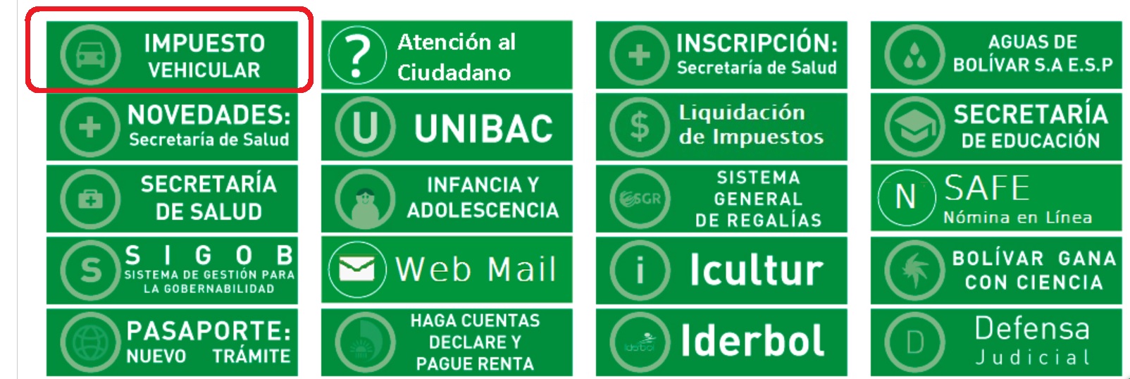 impuesto vehicular bolivar