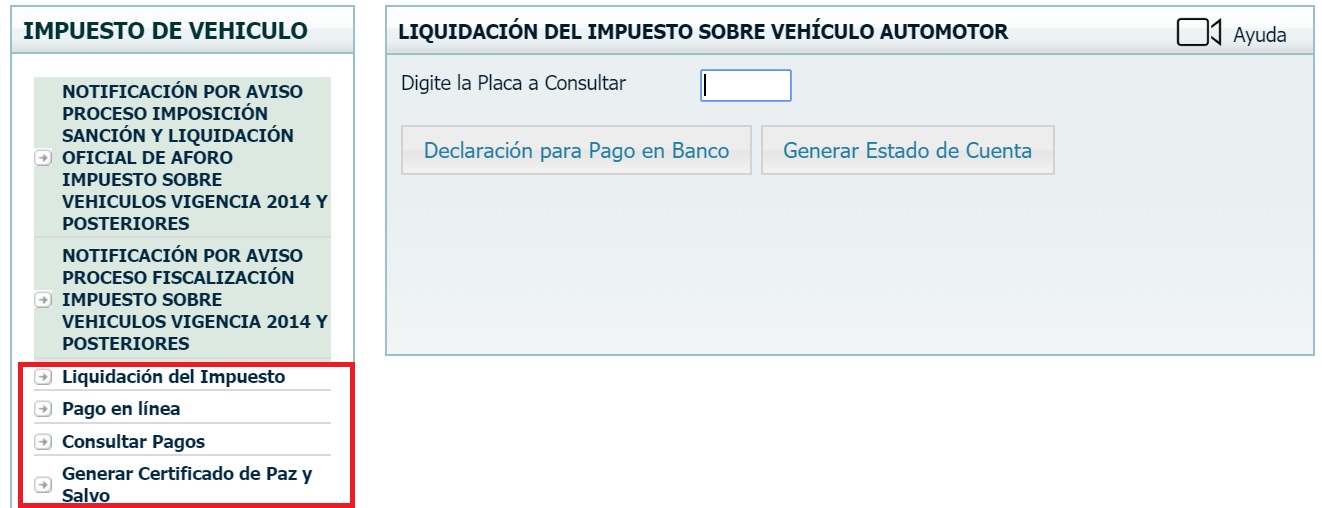 pago impuesto vehicular en bolivar