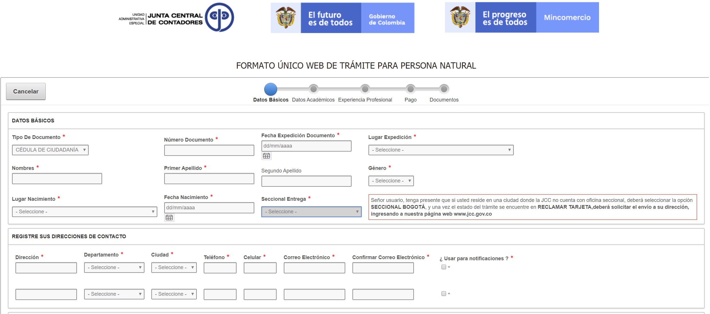 tarjeta profesional de contador público