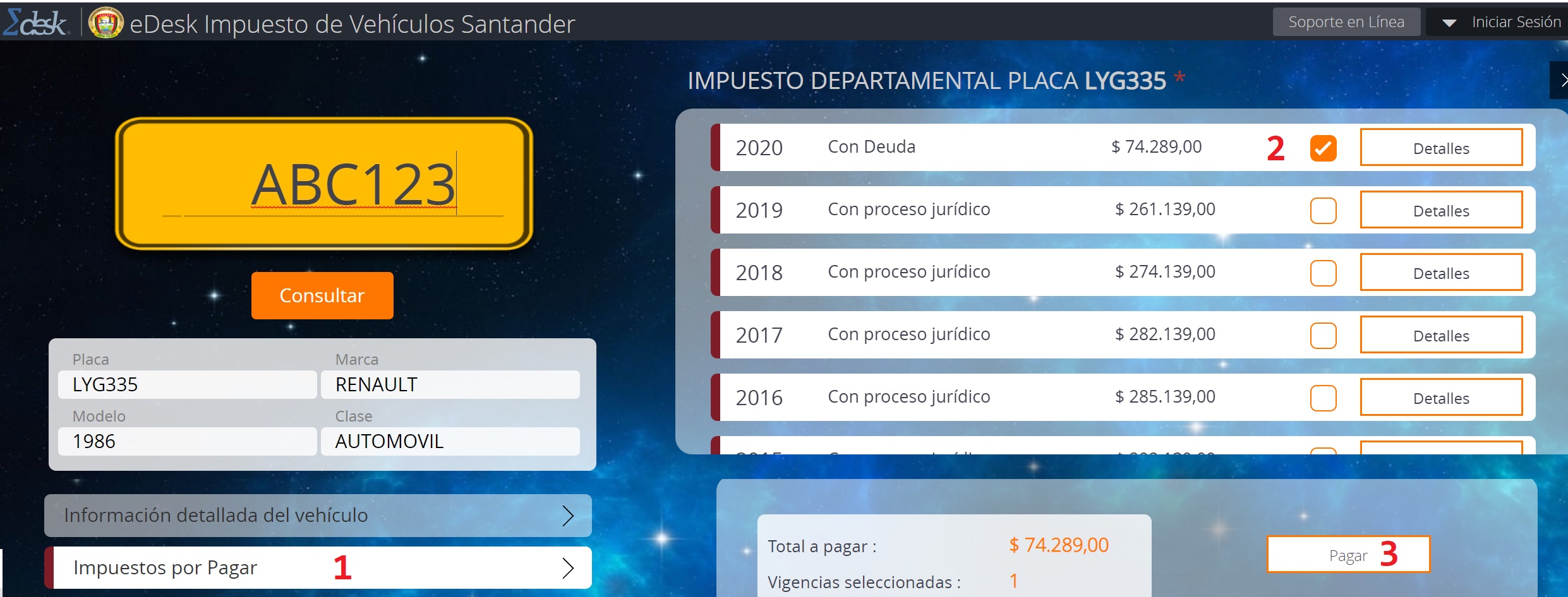 impuesto de vehículos de Santander