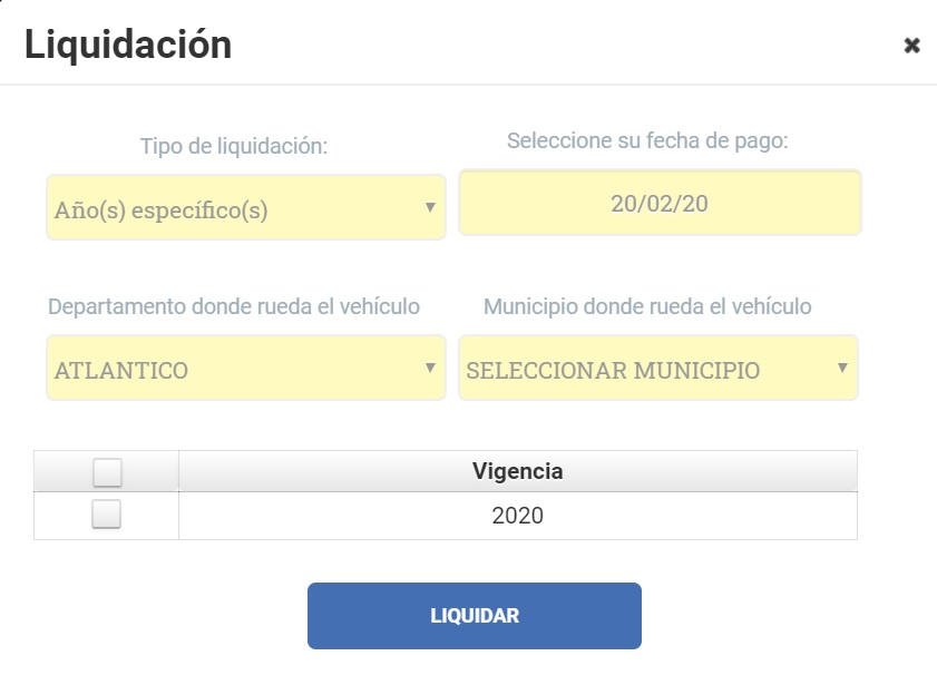 impuesto vehicular de atlantico