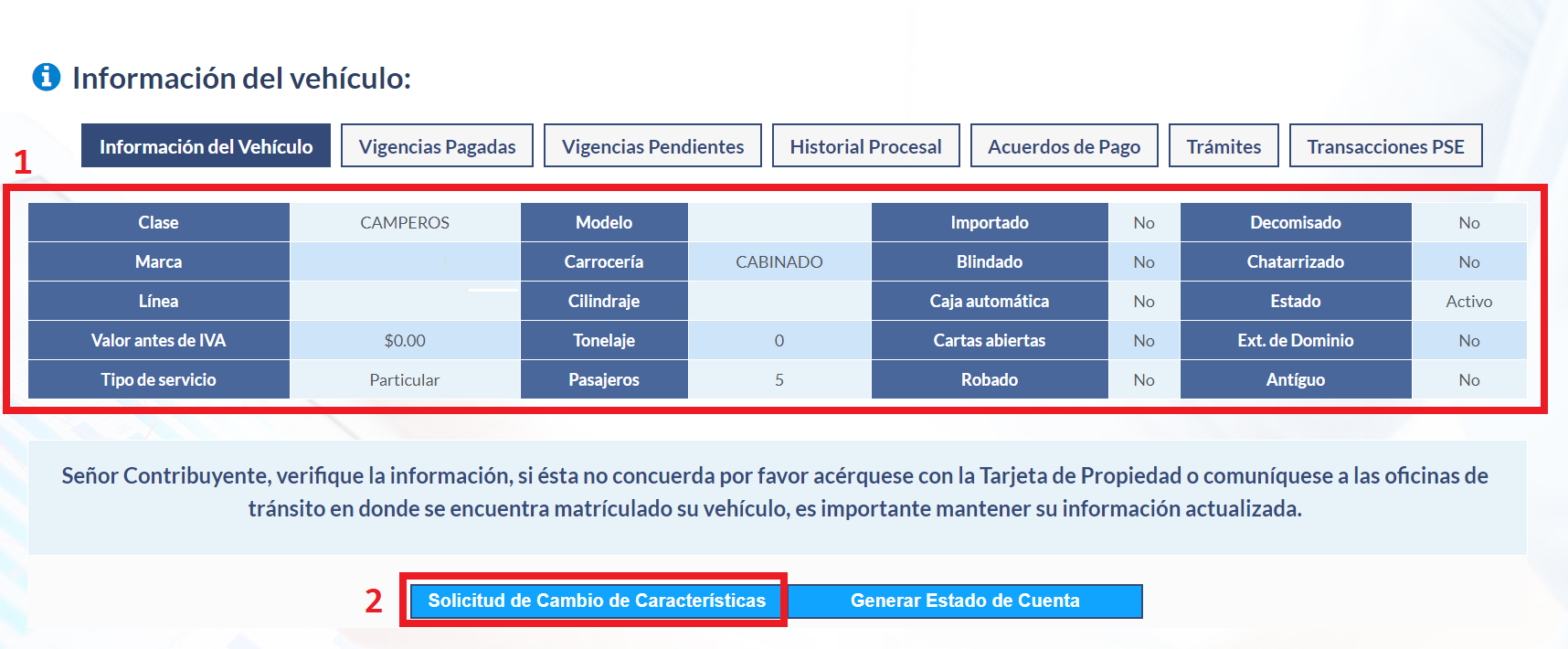 impuesto vehicular en meta