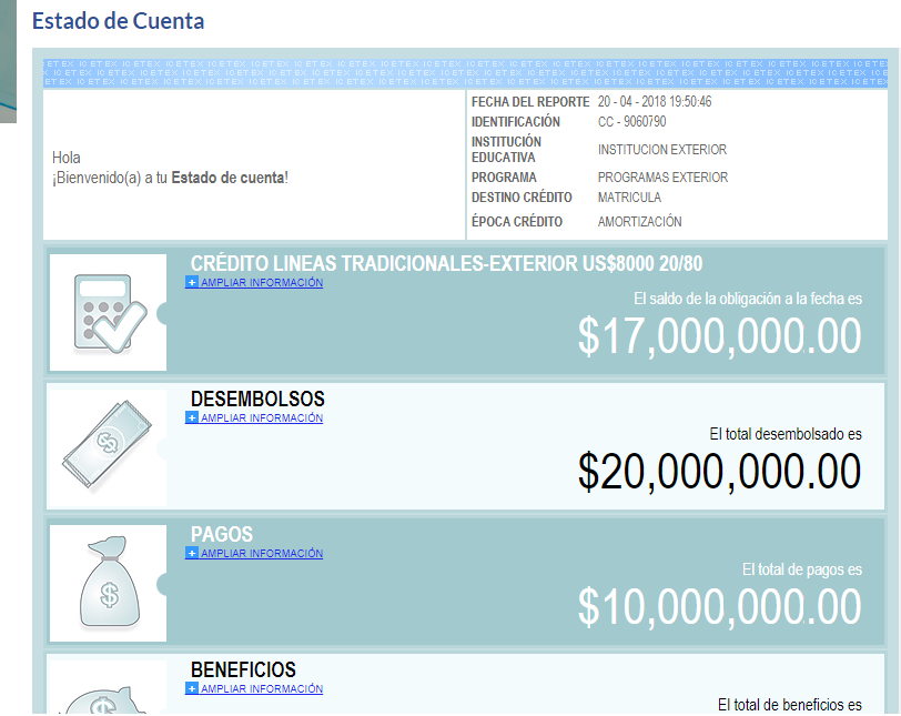 estado de cuenta icetex