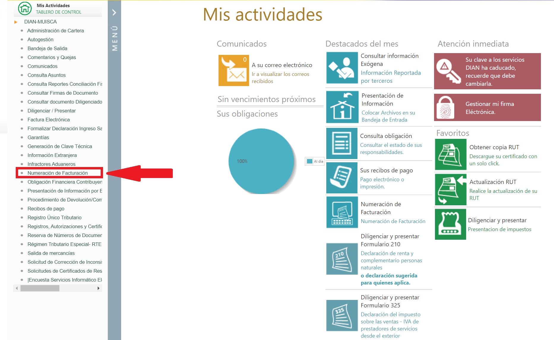 solicitud numeracion de facturacion