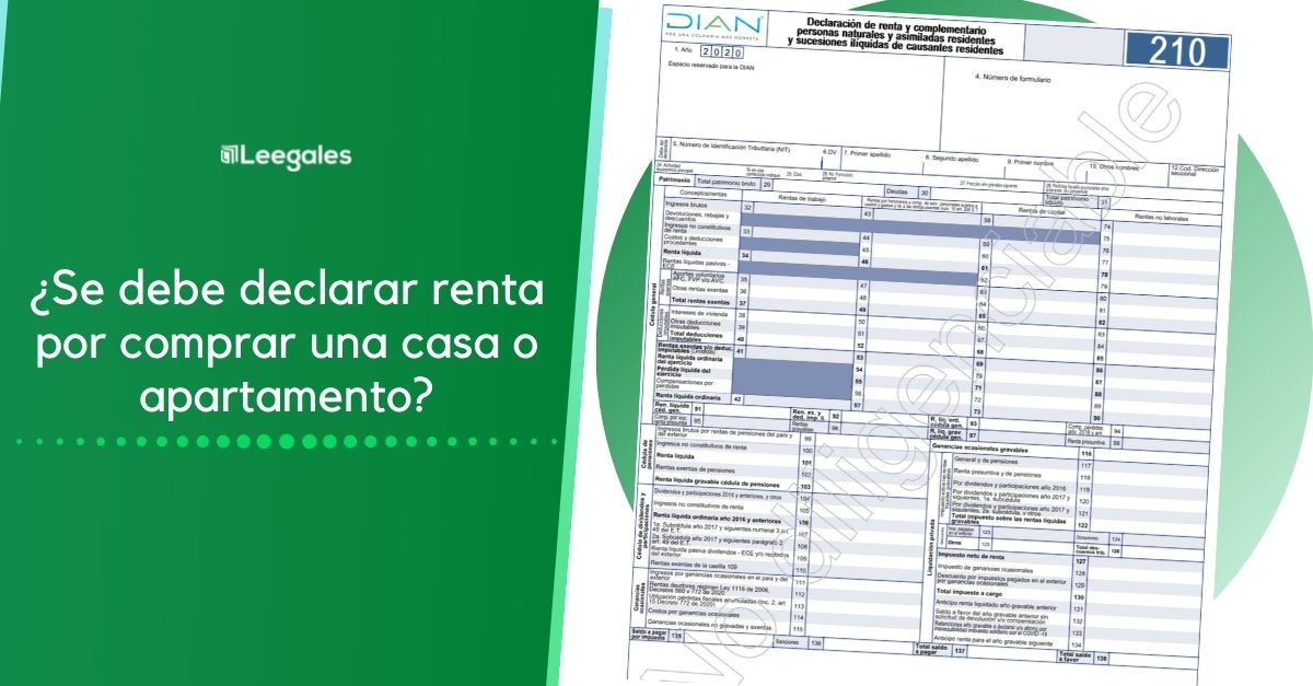 declarar renta por compra de inmueble