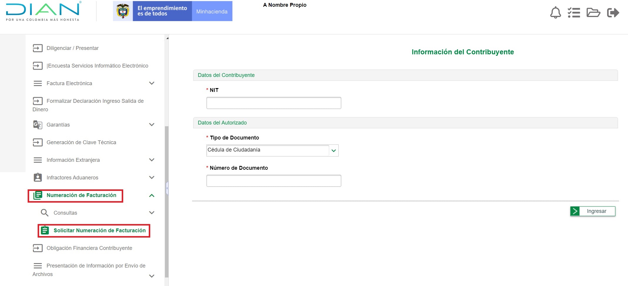 solicitud rangos de numeracion documento soporte