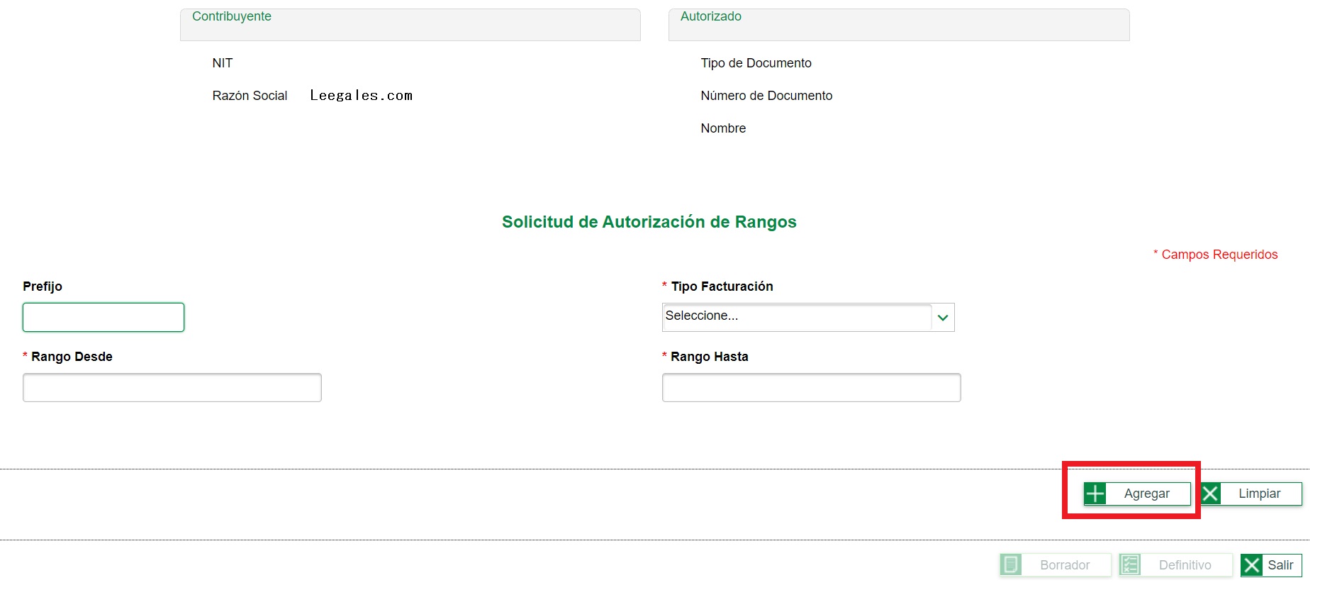 solicitud rangos de numeracion documento soporte