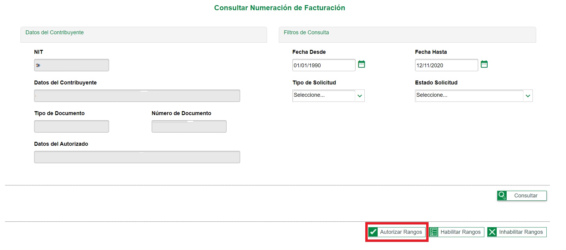 solicitud rangos de numeracion documento soporte