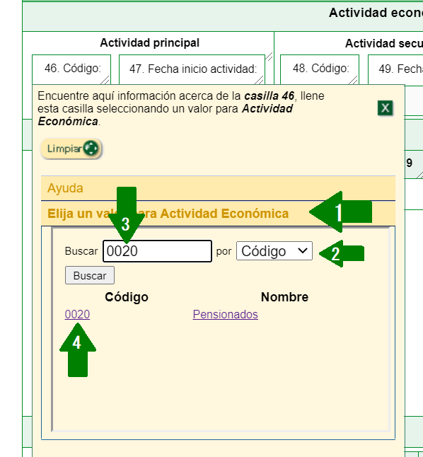 actualizar actividad económica rut