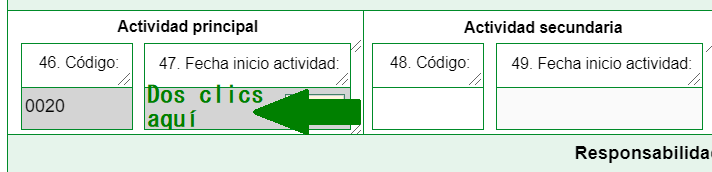 actualizar fecha actividad económica rut