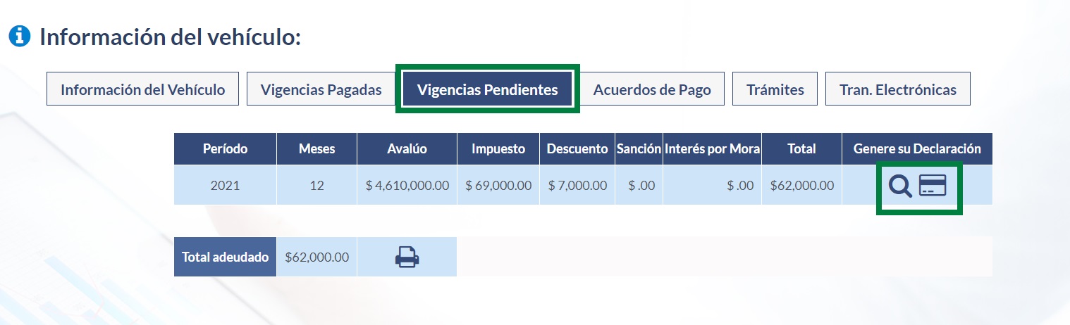 impuesto de vehicular de caldas