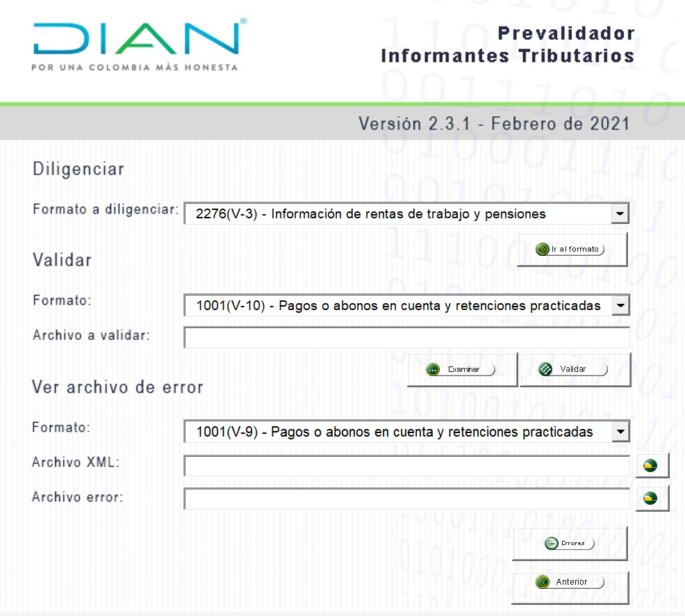 diligenciamiento prevalidador tributario