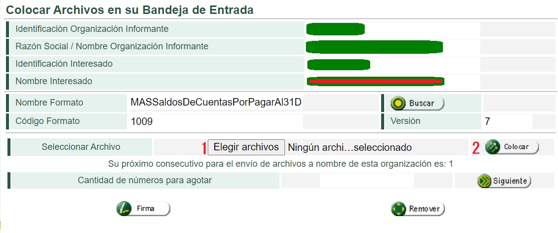presentación de la información exógena