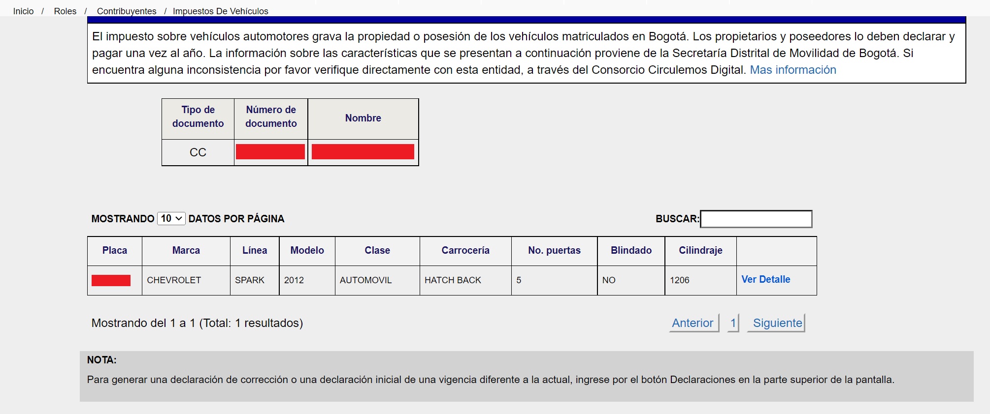liquidación impuesto vehicular bogotá