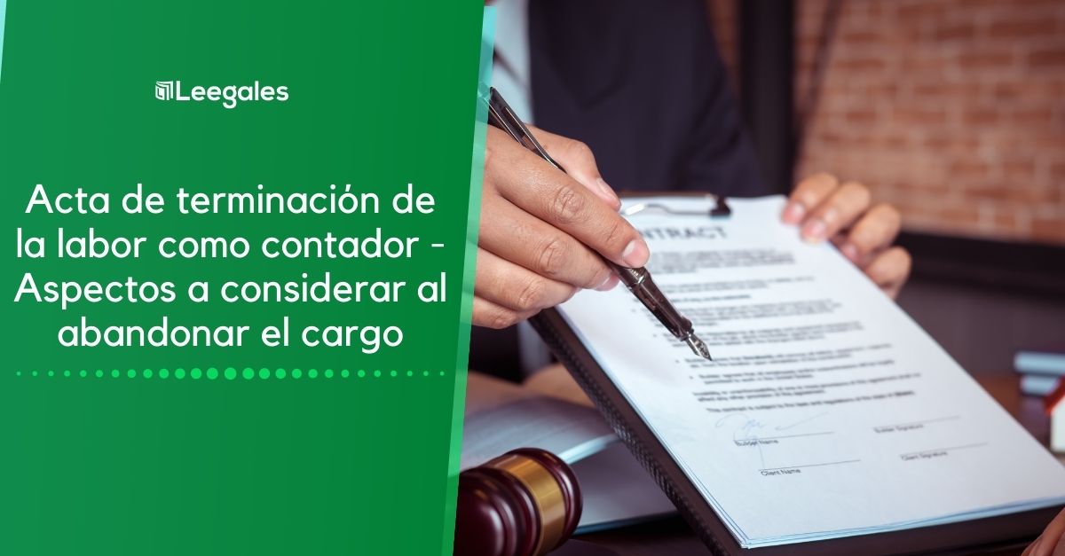 Acta de terminación de la labor como contador